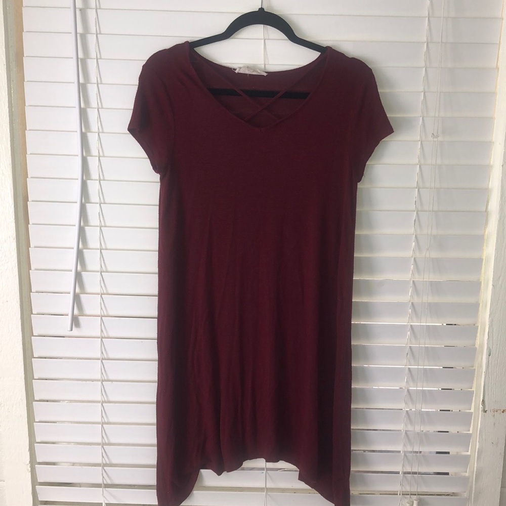 flowing red dress